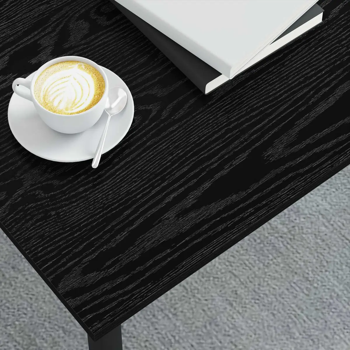 Coffee Table Living Room Black Oak 100x100x45cm Modern Accent Furniture