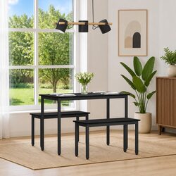 Dining Bench Specifications: 80 x 35 x 45 cm, Black Wood