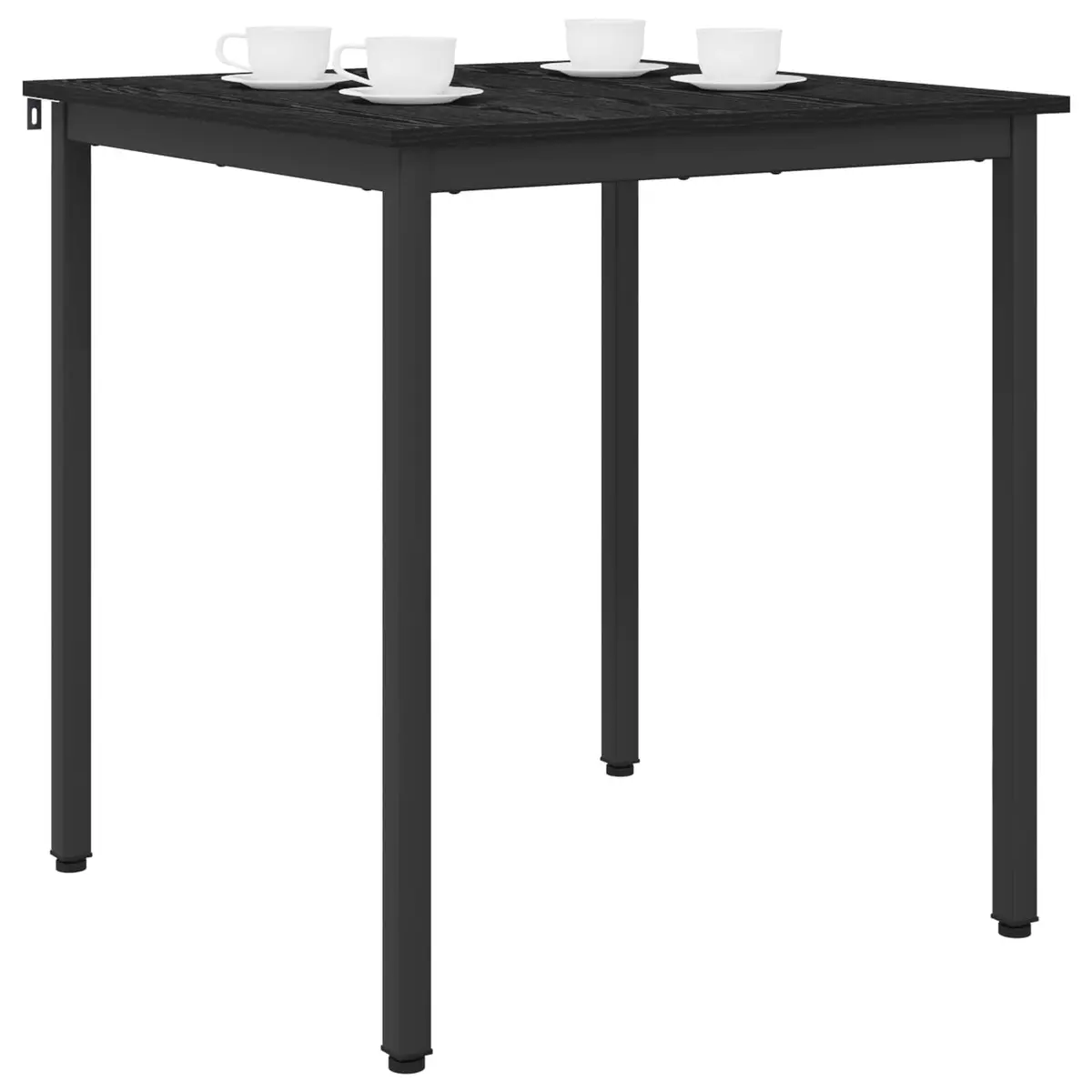 Dining Table 70x70x75cm Black Metal Frame Engineered Wood Kitchen Furniture