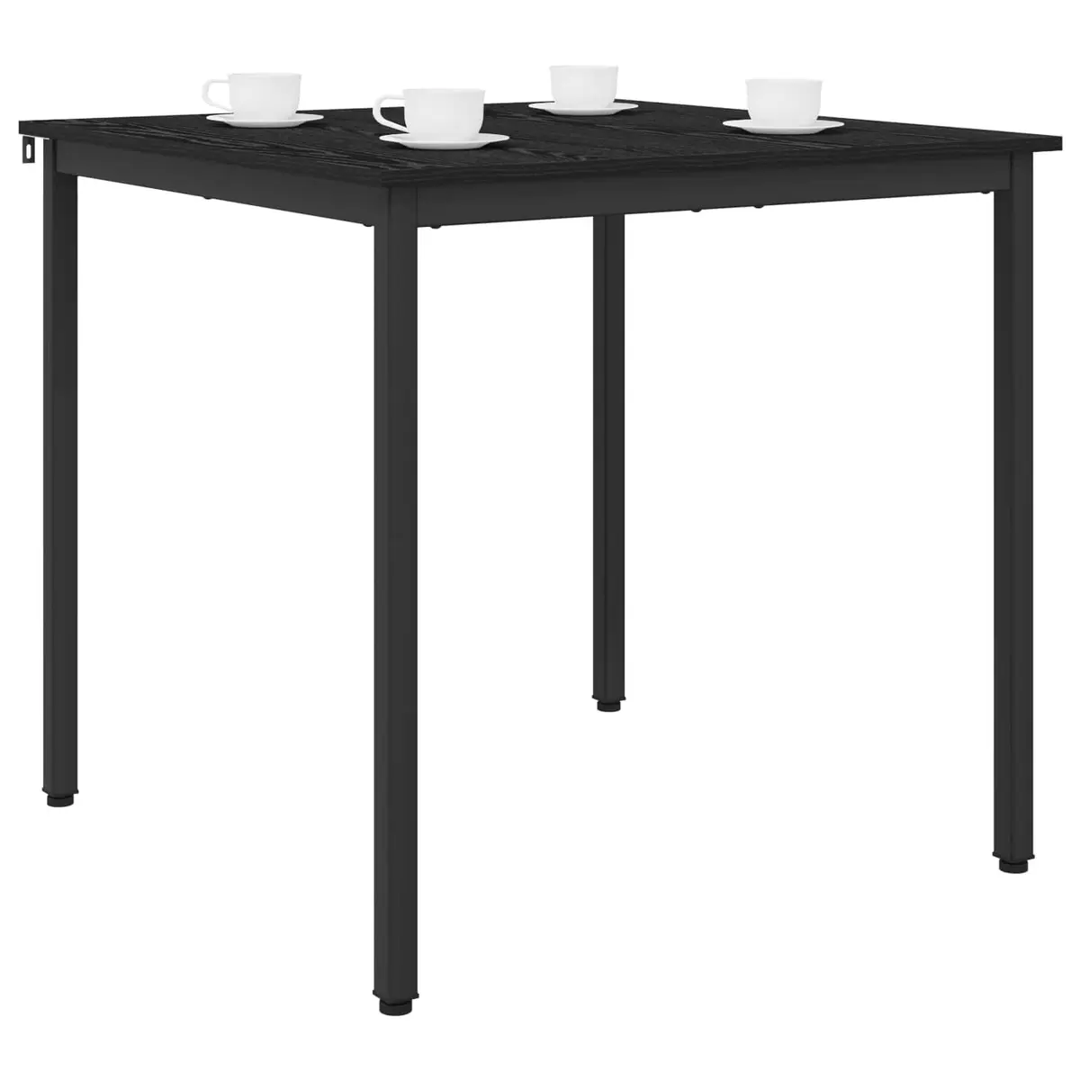 Dining Table Kitchen 80x80x75cm Black Metal Frame Engineered Wood