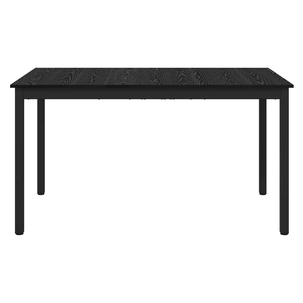 Dining Table 140x80x75cm Rectangular Kitchen Modern Black Metal Frame