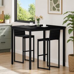 Standing Bar Table Rectangular Dining Kitchen Modern Black Engineered Wood
