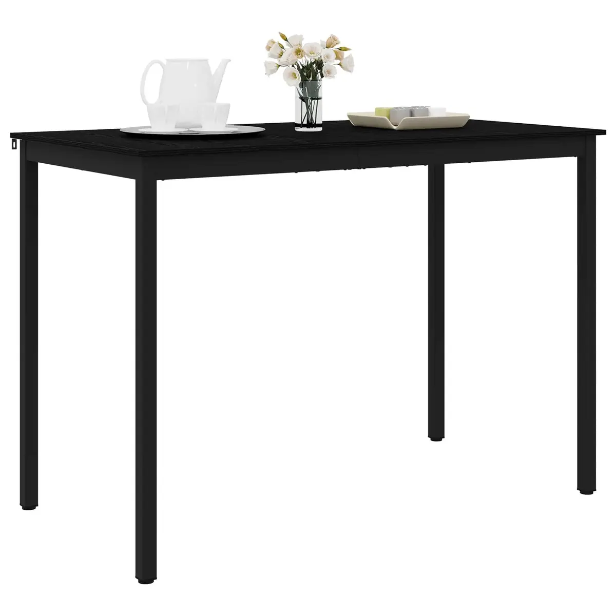Rectangular Black Engineered Wood Bar Table