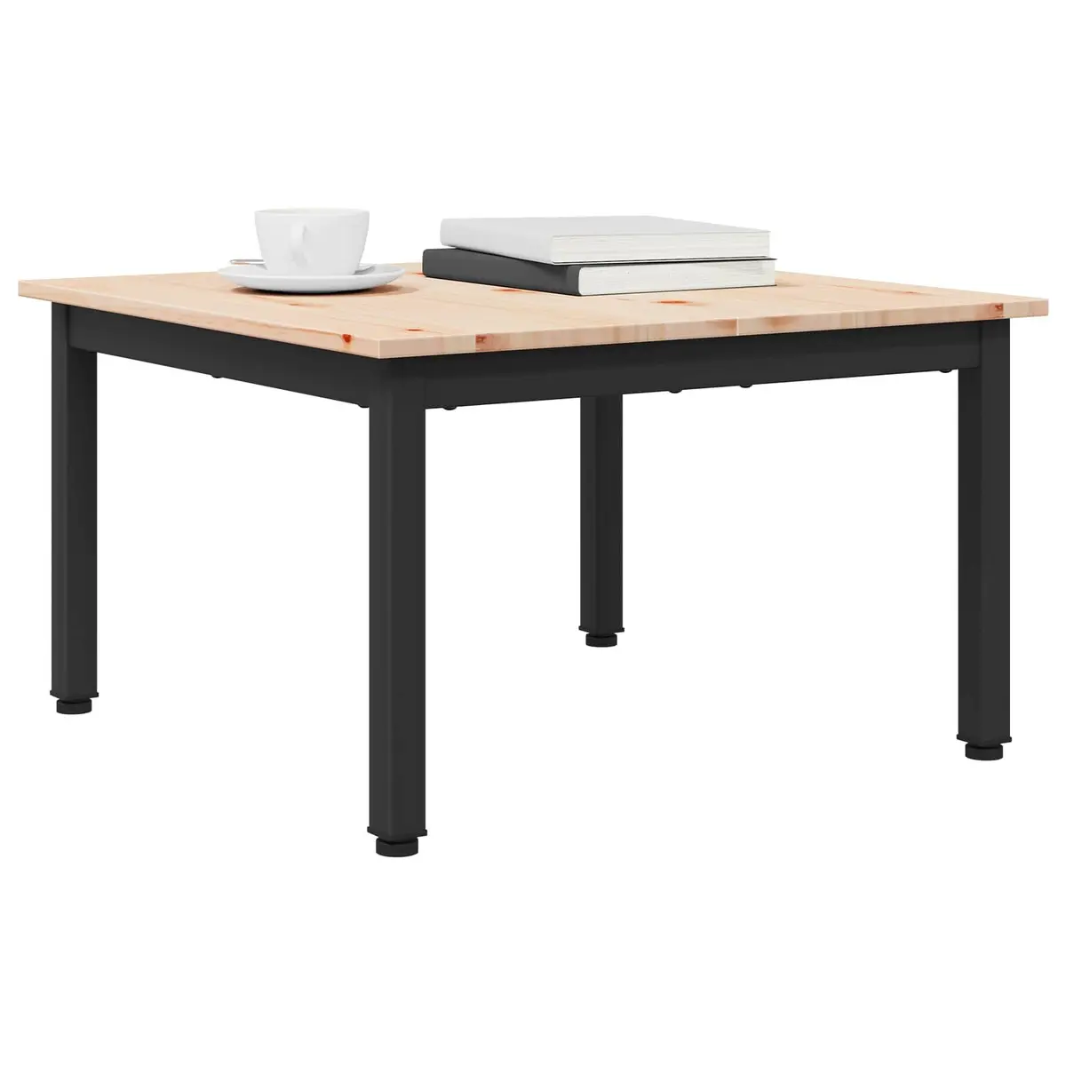 Coffee Table Indoor Living Area Solid Pine Wood Brown 60 x 60 x 36 cm Square