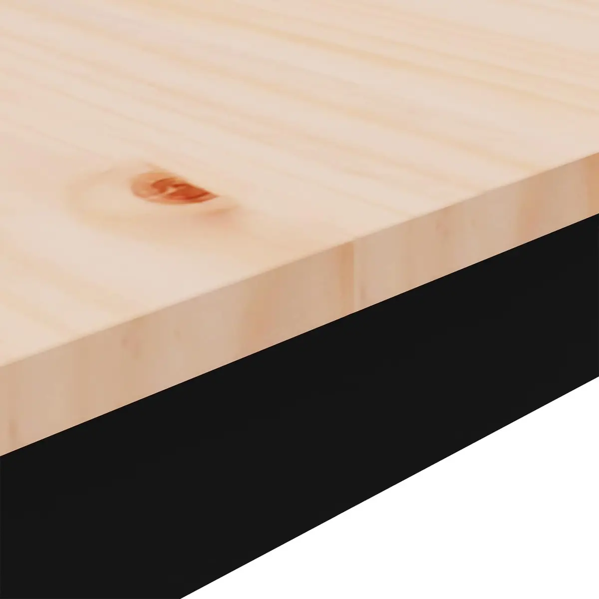 Coffee Table Modern Design Solid Pine Wood Top Square Metal Legs Living Room