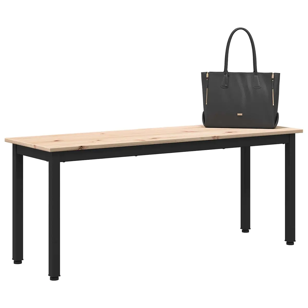 Solid Pine Wood Bench Dining Patio Entryway Natural Brown 110x35x45cm