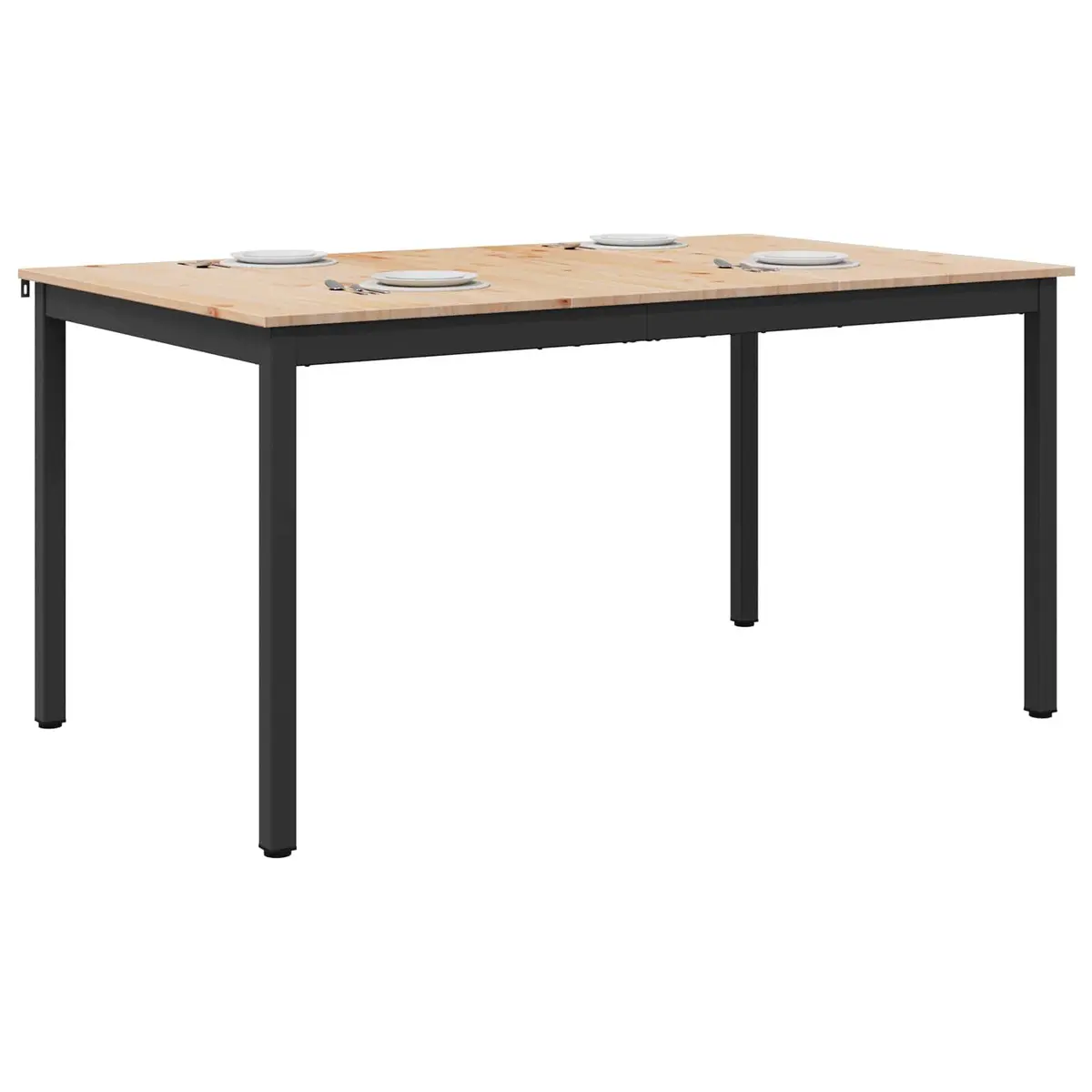 Dining Table 140x80x75cm Natural Solid Pine Wood Kitchen Room Furniture