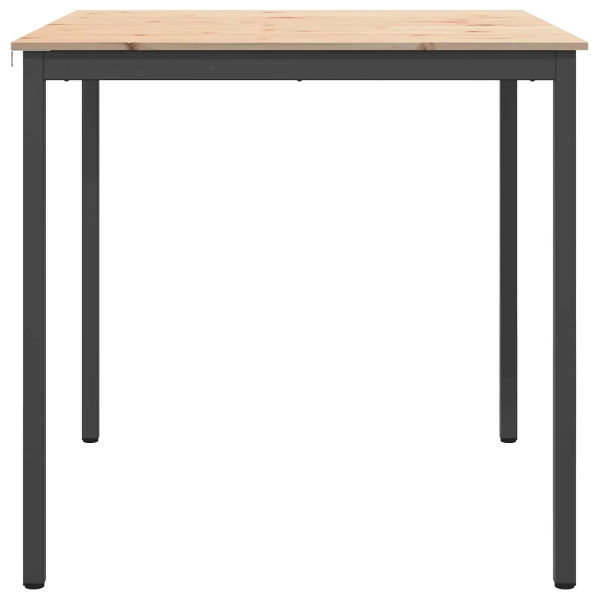 Bar Table Kitchen Dining Room Solid Pine Wood Metal Legs H-Shaped Support 110cm