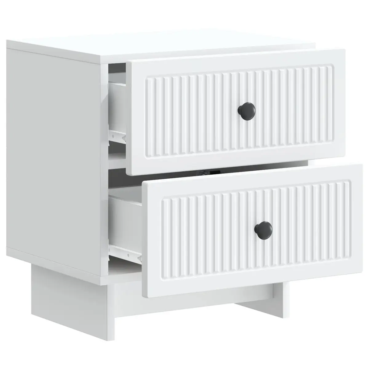 Bedside Cabinet White Vintage Modern 43 x 34.5 x 47.5 cm Storage Nightstand Table