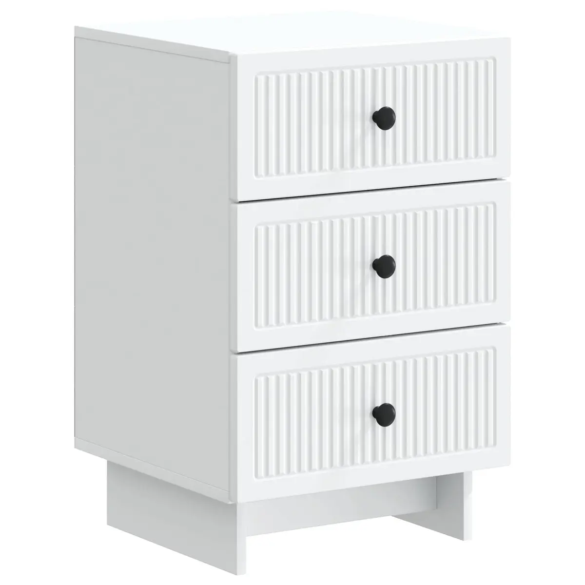 Bedside Cabinet White 43x41x66.5cm Engineered Wood Bedroom Storage Drawers