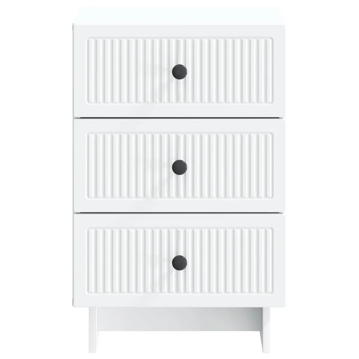Bedside Cabinet White 43x41x66.5cm Engineered Wood Bedroom Storage Drawers