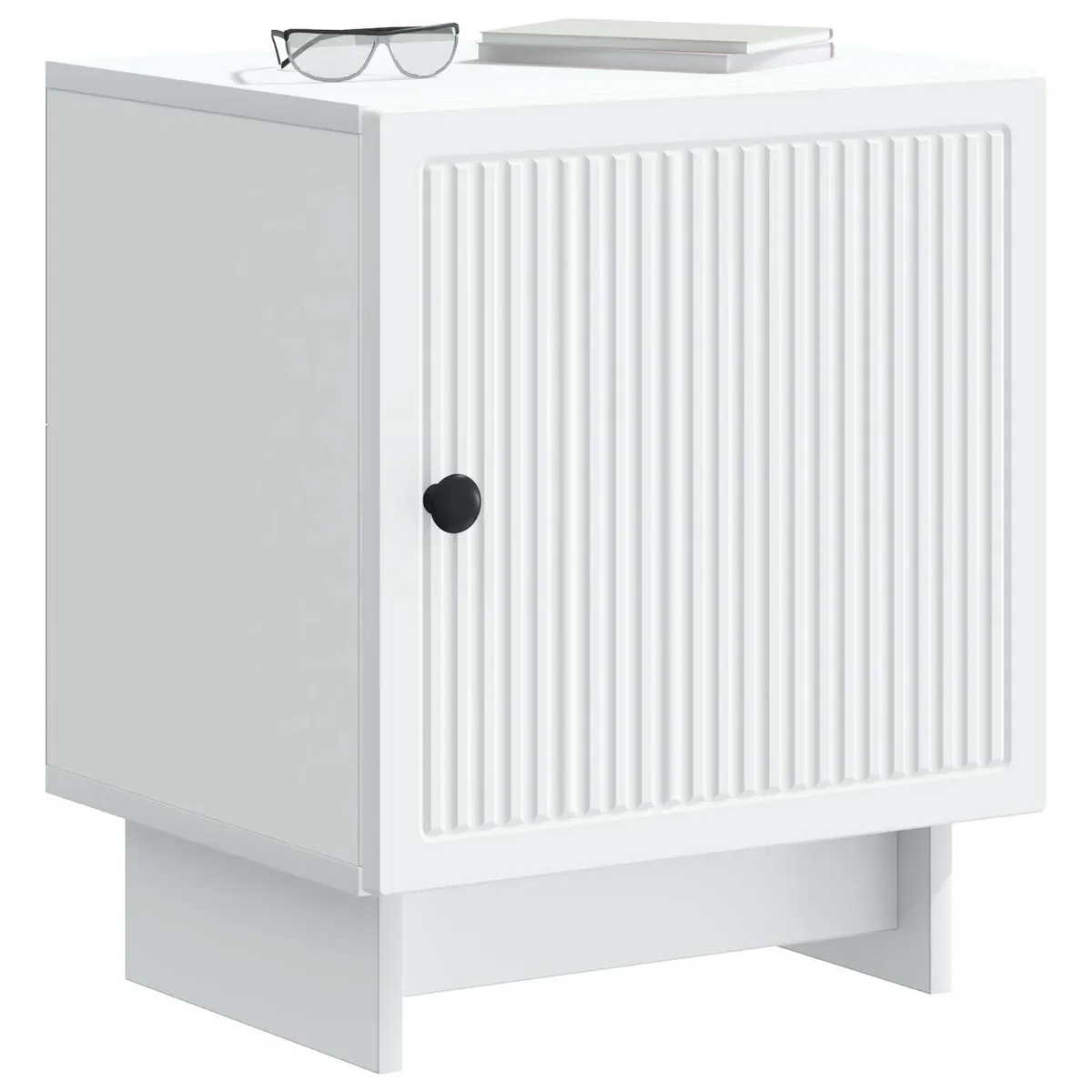 Bedside Cabinet White Modern Storage Nightstand Compact Bedroom Furniture