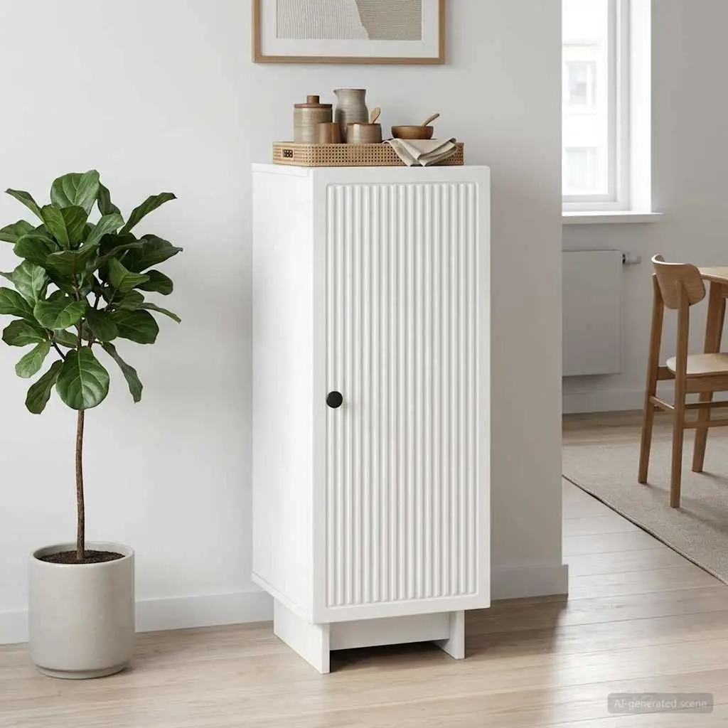 33 x 34.5 x 90 cm White Engineered Wood Sideboard