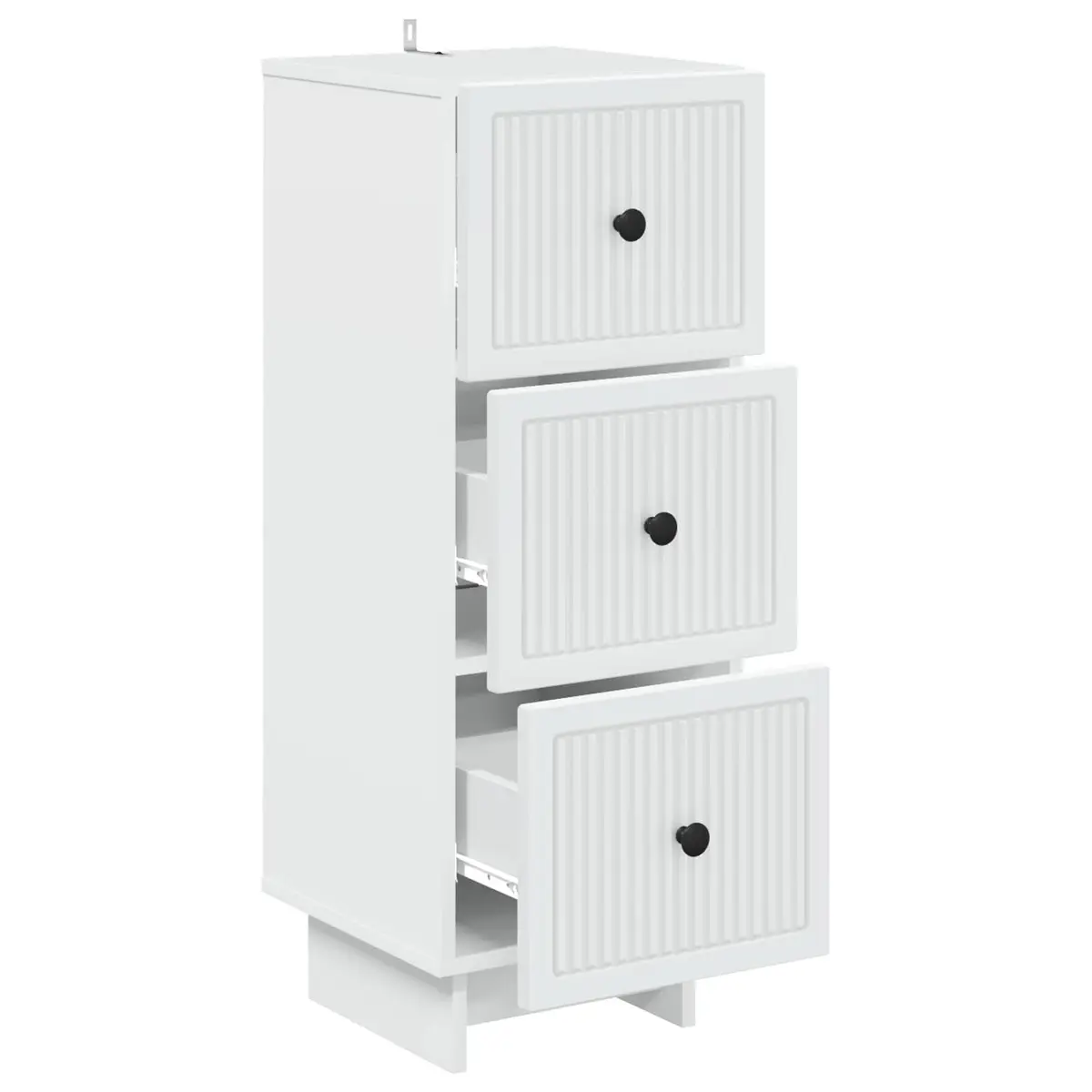 Drawer Cabinet White Storage Furniture Engineered Wood 33 x 34.5 x 90 cm