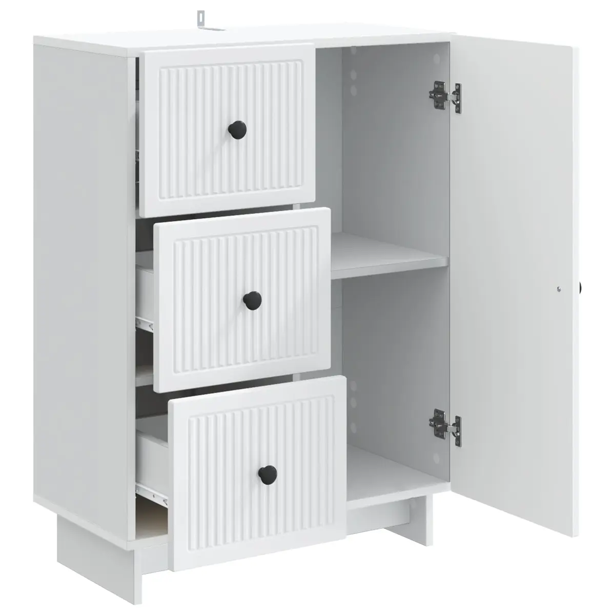 White Sideboard Storage Cabinet for Living Room Dining 66 x 34.5 x 90 cm