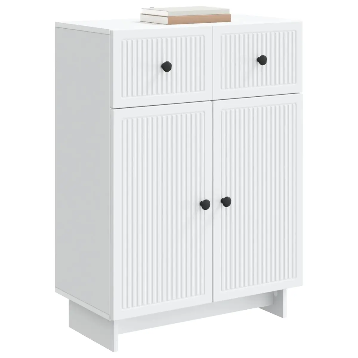 White Sideboard Storage Cabinet for Living Room 66x34.5x90cm Engineered Wood Furniture