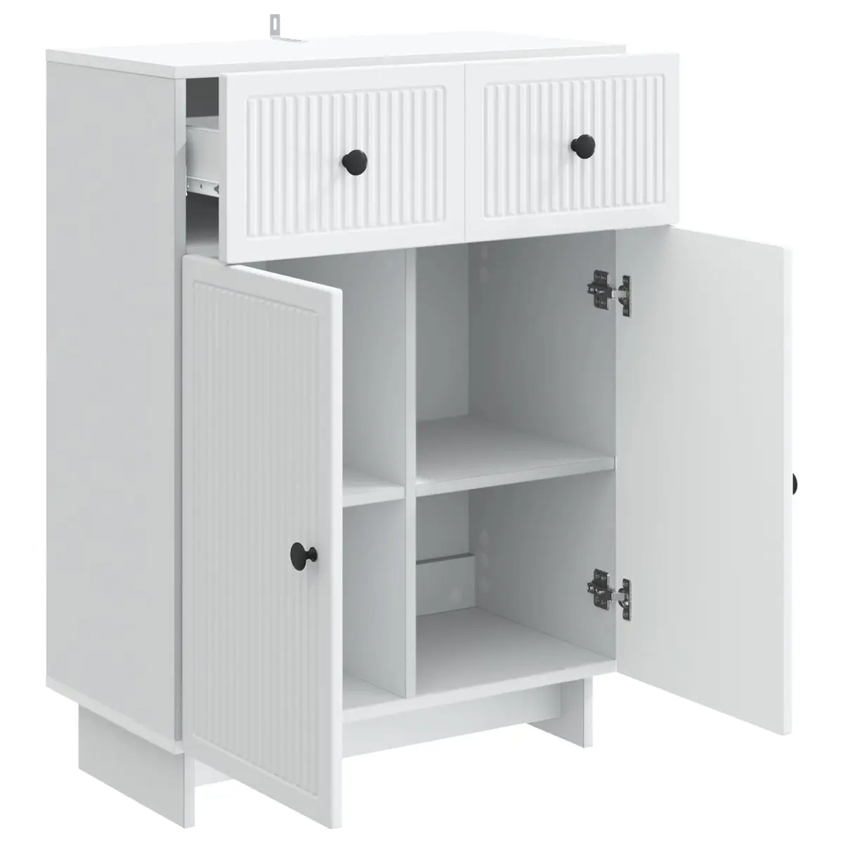 White Sideboard Storage Cabinet for Living Room 66x34.5x90cm Engineered Wood Furniture