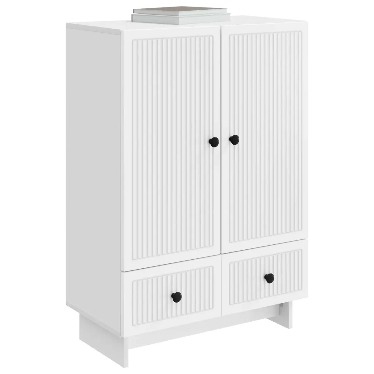 White Sideboard Storage Cabinet for Living Room Dining Area 66 x 34.5 x 95 cm