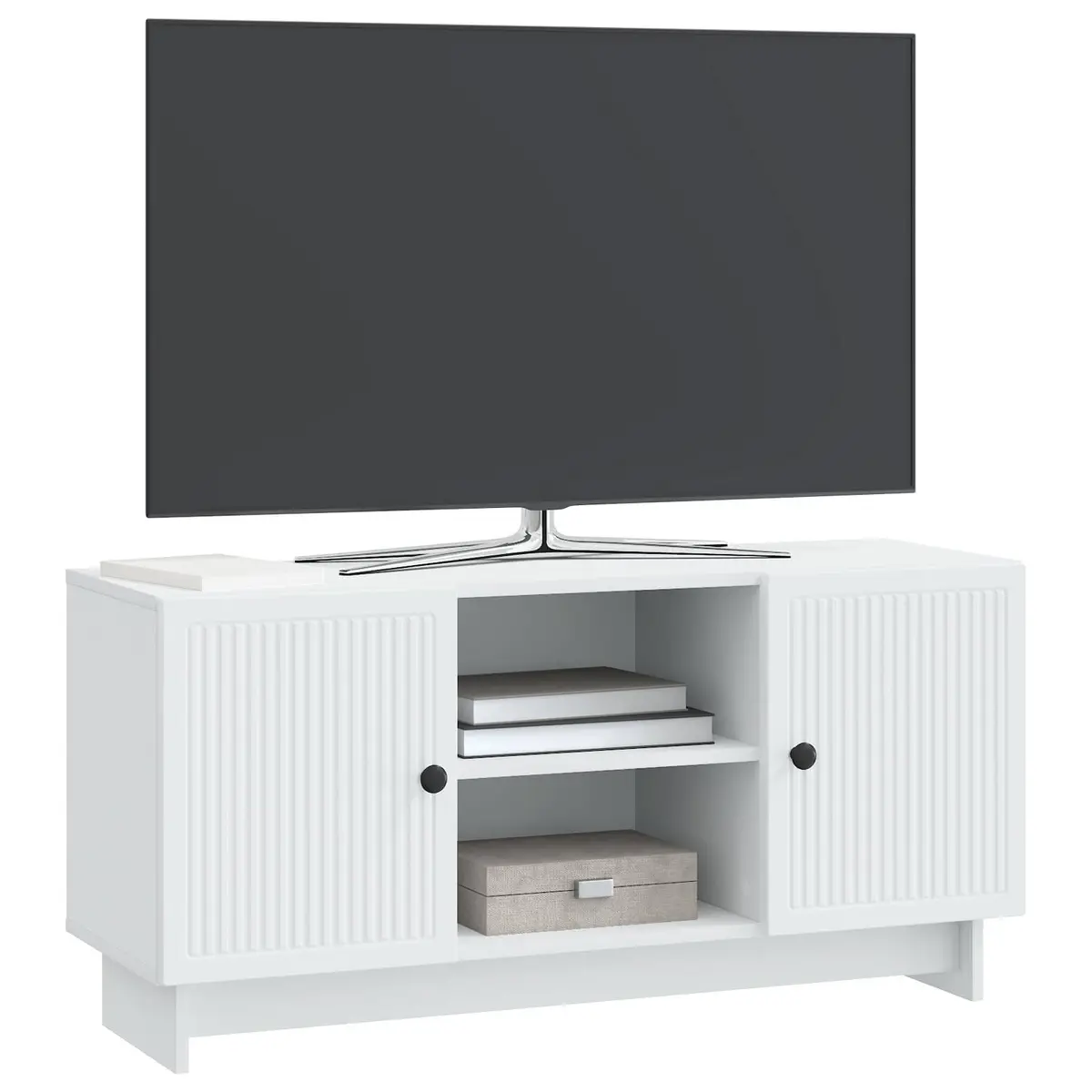 TV Cabinet Living Room 102 x 34.5 x 50 cm White Storage Unit