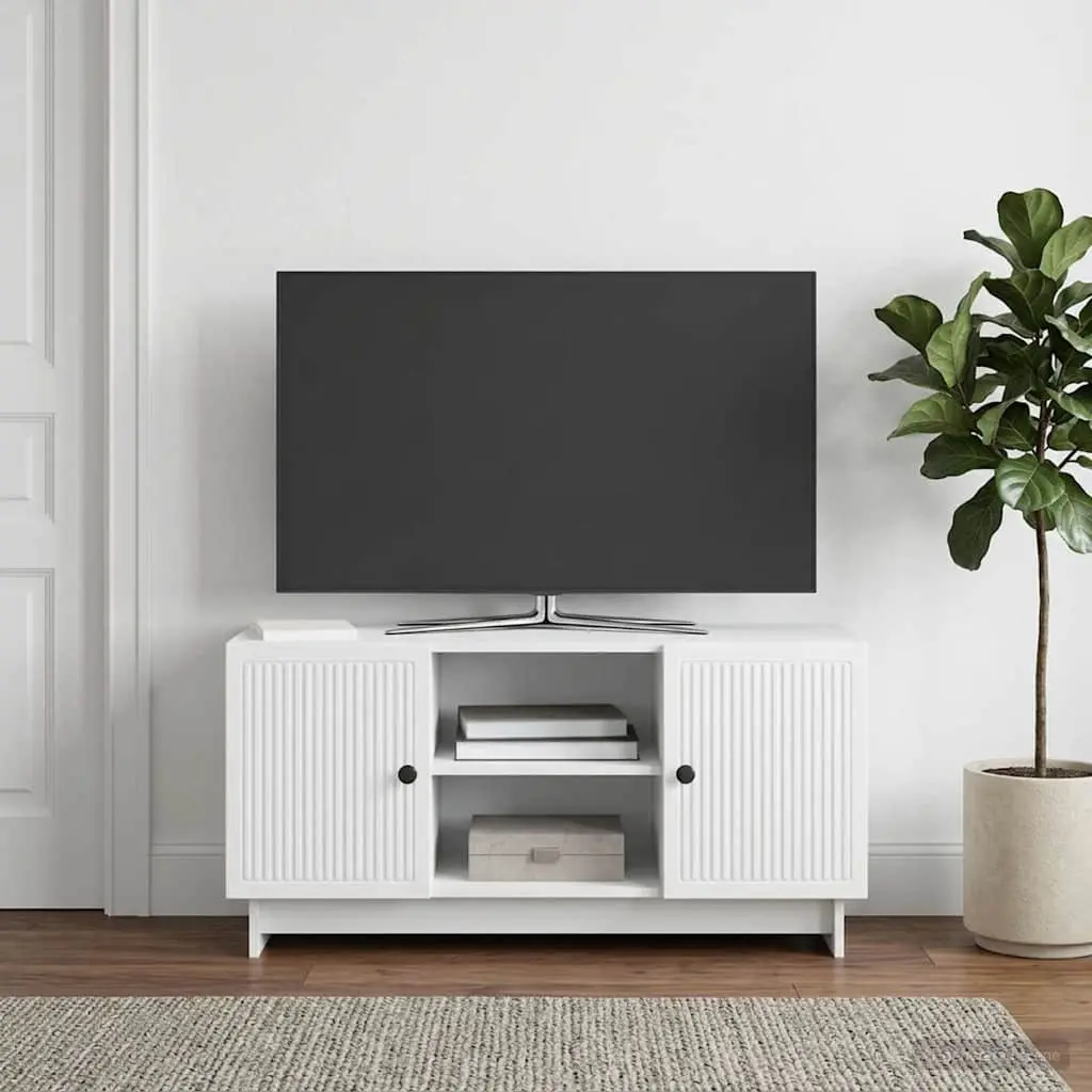 TV Cabinet Living Room 102 x 34.5 x 50 cm White Storage Unit