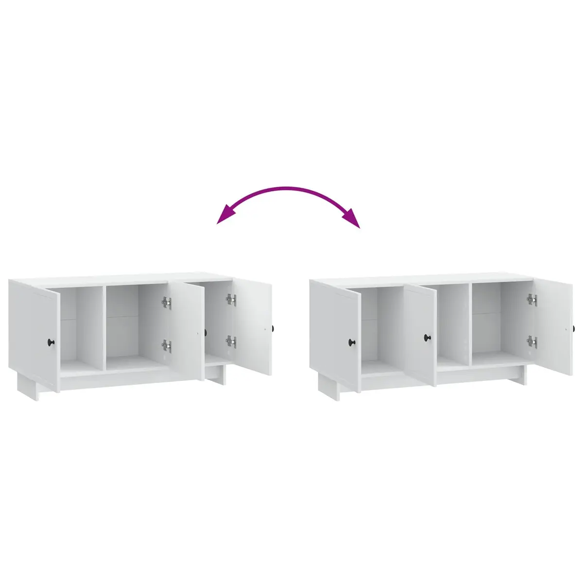 TV Cabinet White Modern Living Room Storage Unit 99 x 34.5 x 50 cm