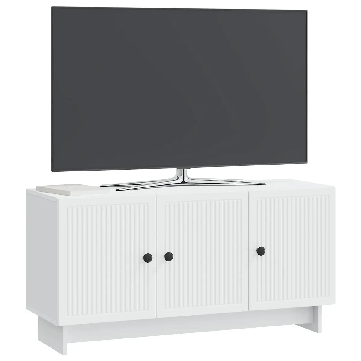 TV Cabinet White Modern Living Room Storage Unit 99 x 34.5 x 50 cm