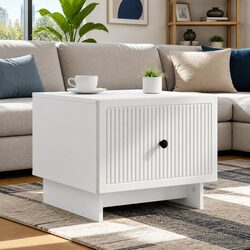 Coffee Table: 49x50x40cm Engineered Wood with Drawer