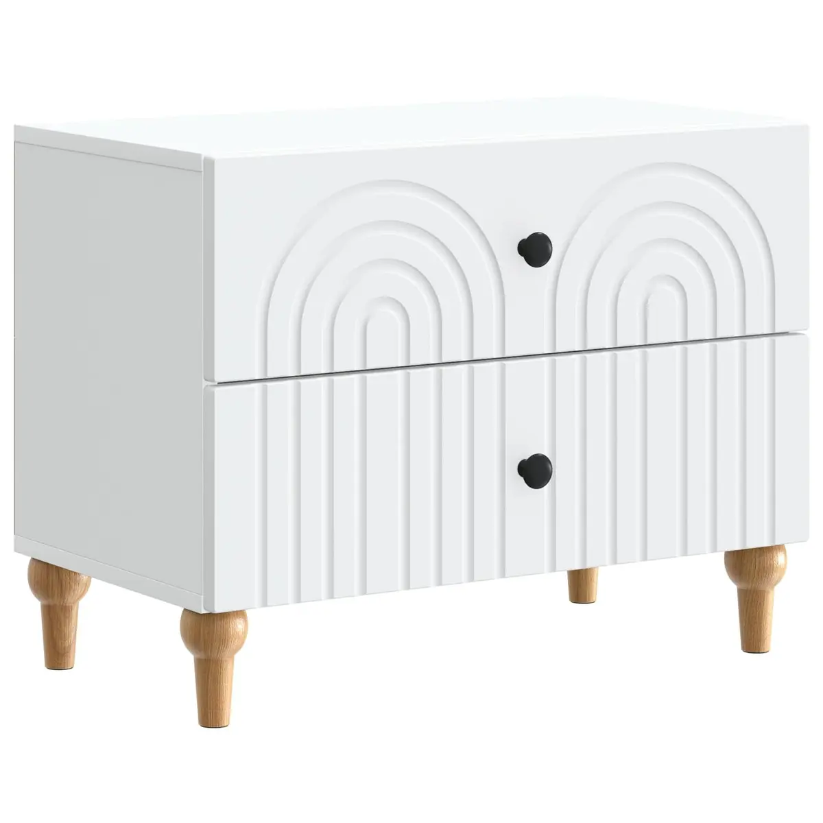 Bedside Cabinet White Modern Storage Table for Bedroom 62 x 34.5 x 48 cm