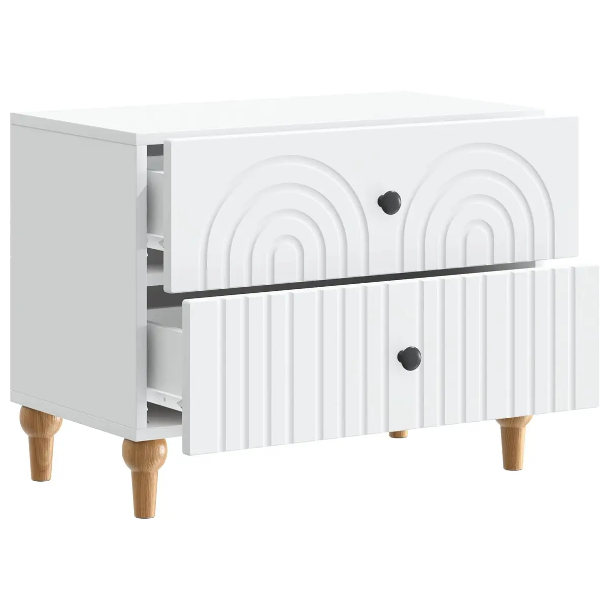 Bedside Cabinet White Modern Storage Table for Bedroom 62 x 34.5 x 48 cm
