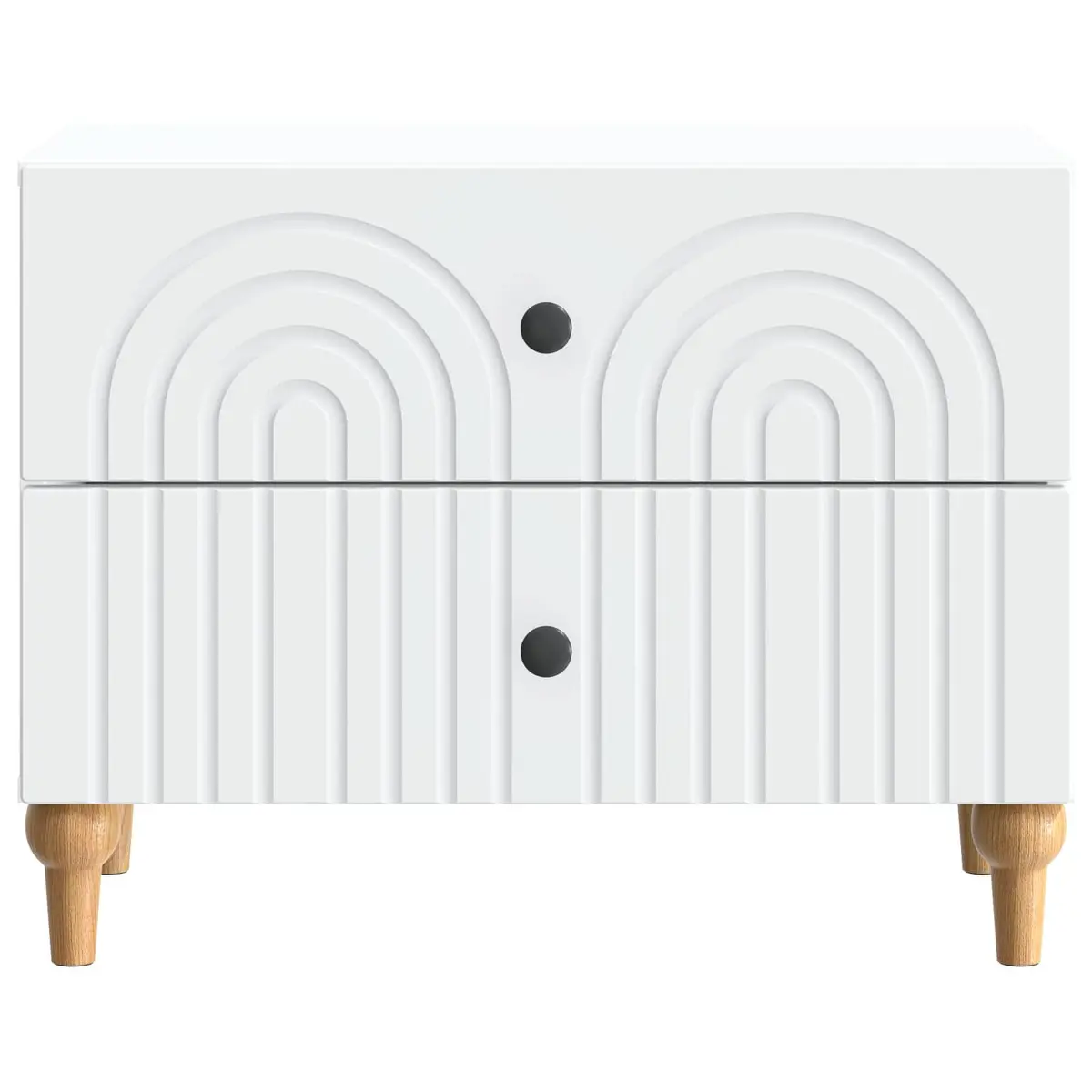 Bedside Cabinet White Modern Storage Table for Bedroom 62 x 34.5 x 48 cm