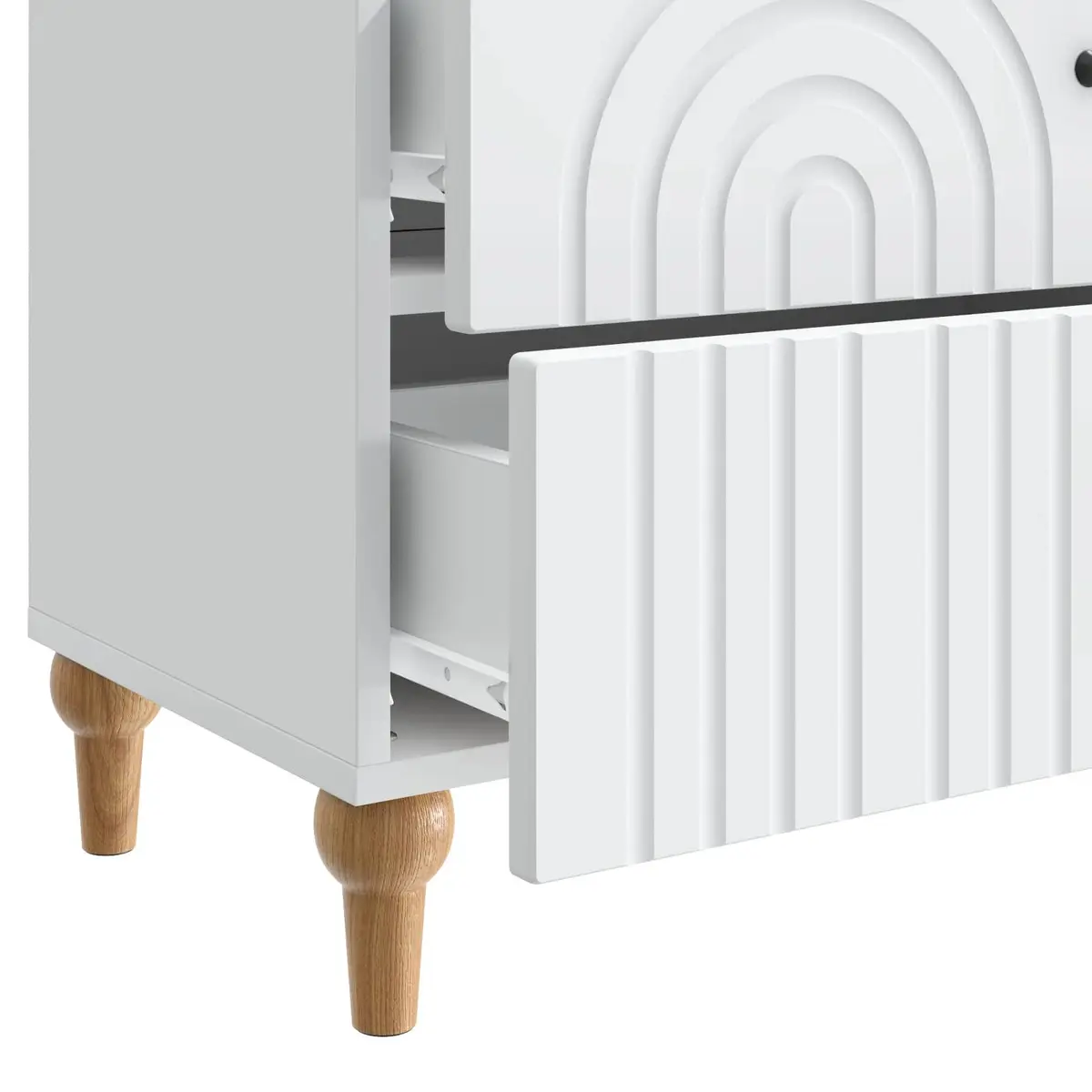 Bedside Cabinet White Modern Storage Table for Bedroom 62 x 34.5 x 48 cm