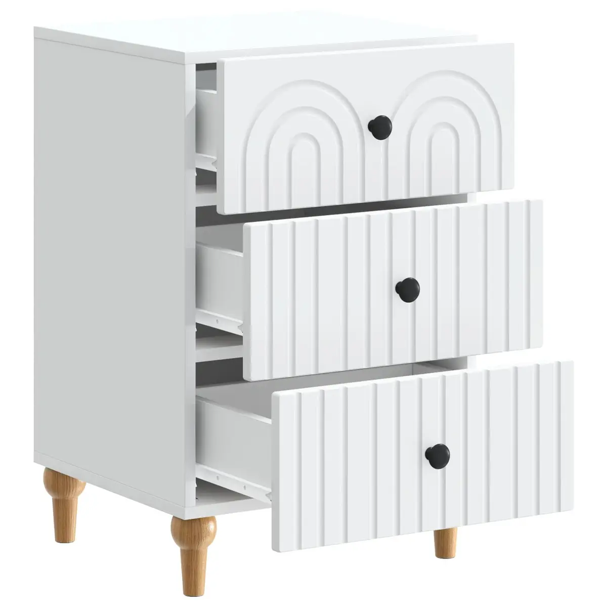 Bedside Cabinet White Engineered Wood Nightstand Bedroom Storage Table