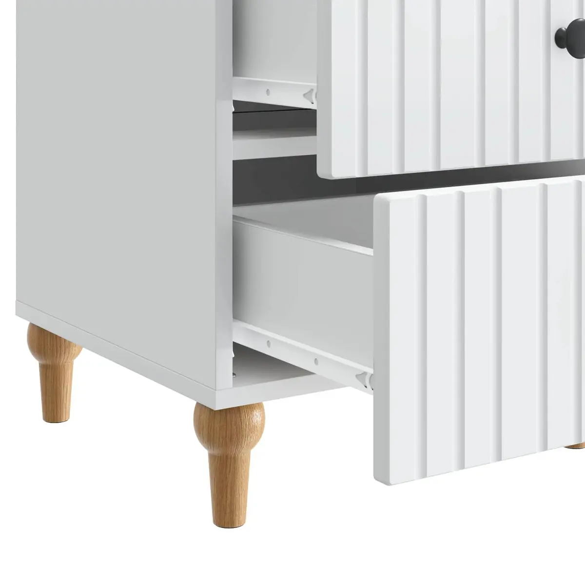 Bedside Cabinet White Engineered Wood Nightstand Bedroom Storage Table