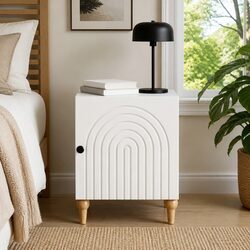 White Bedside Storage Cabinet: 43 x 34.5 x 50 cm Dimensions