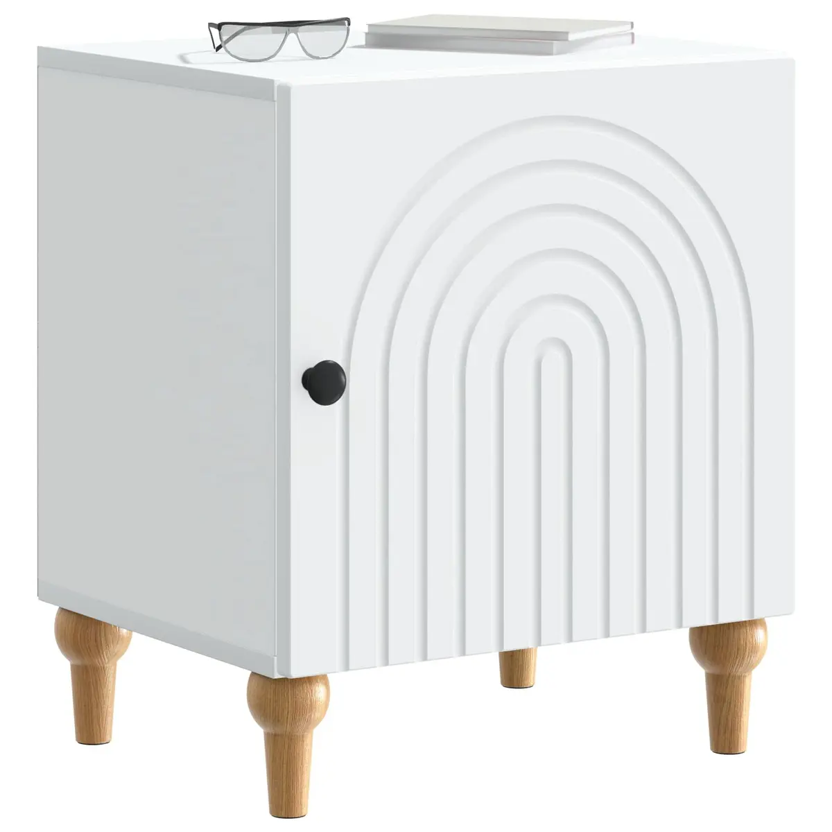 Bedside Cabinet White Bedroom Storage Table 43 x 34.5 x 50 cm