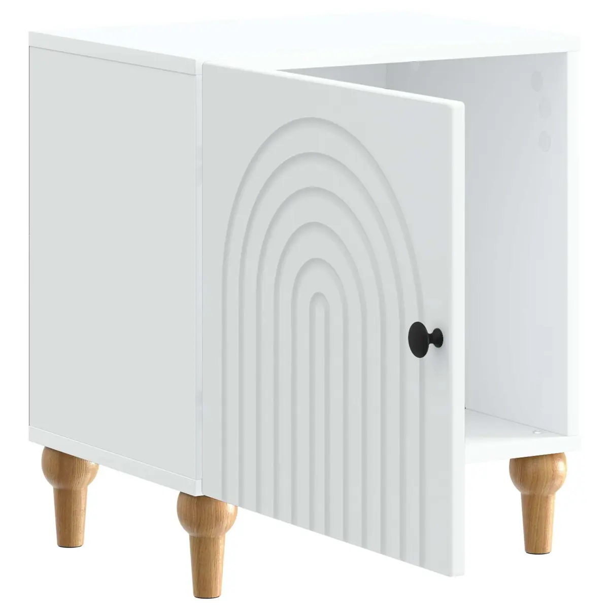 Bedside Cabinet White Bedroom Storage Table 43 x 34.5 x 50 cm