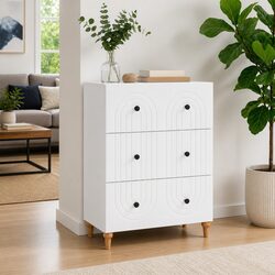 White Storage Cabinet Drawer Unit 66 x 34.5 x 90 cm