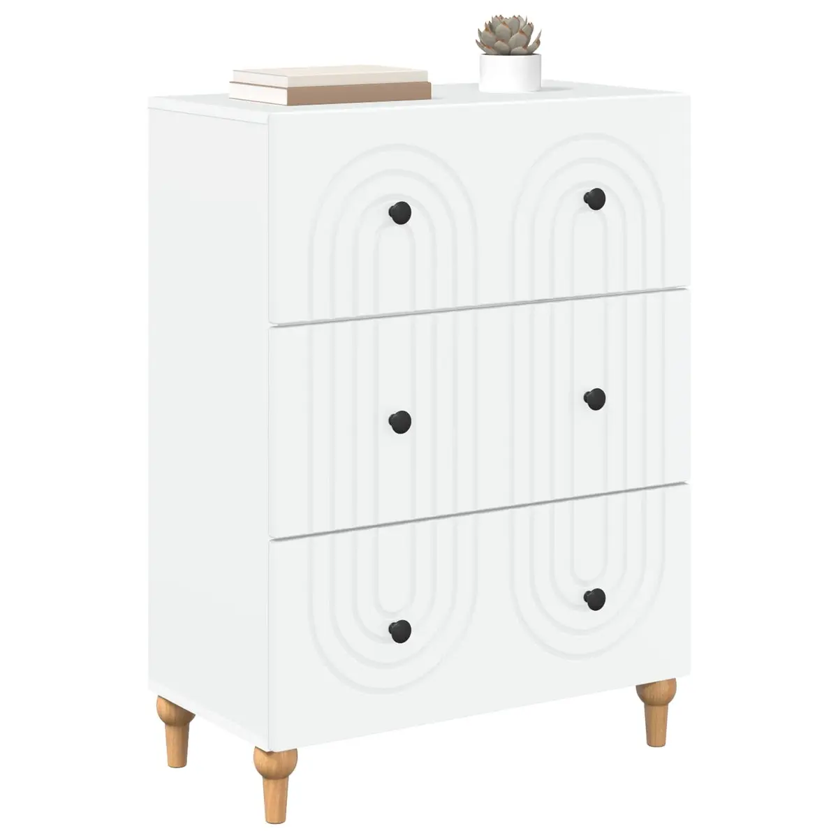 Storage Cabinet Drawer Unit Living Room White 66 x 34.5 x 90 cm