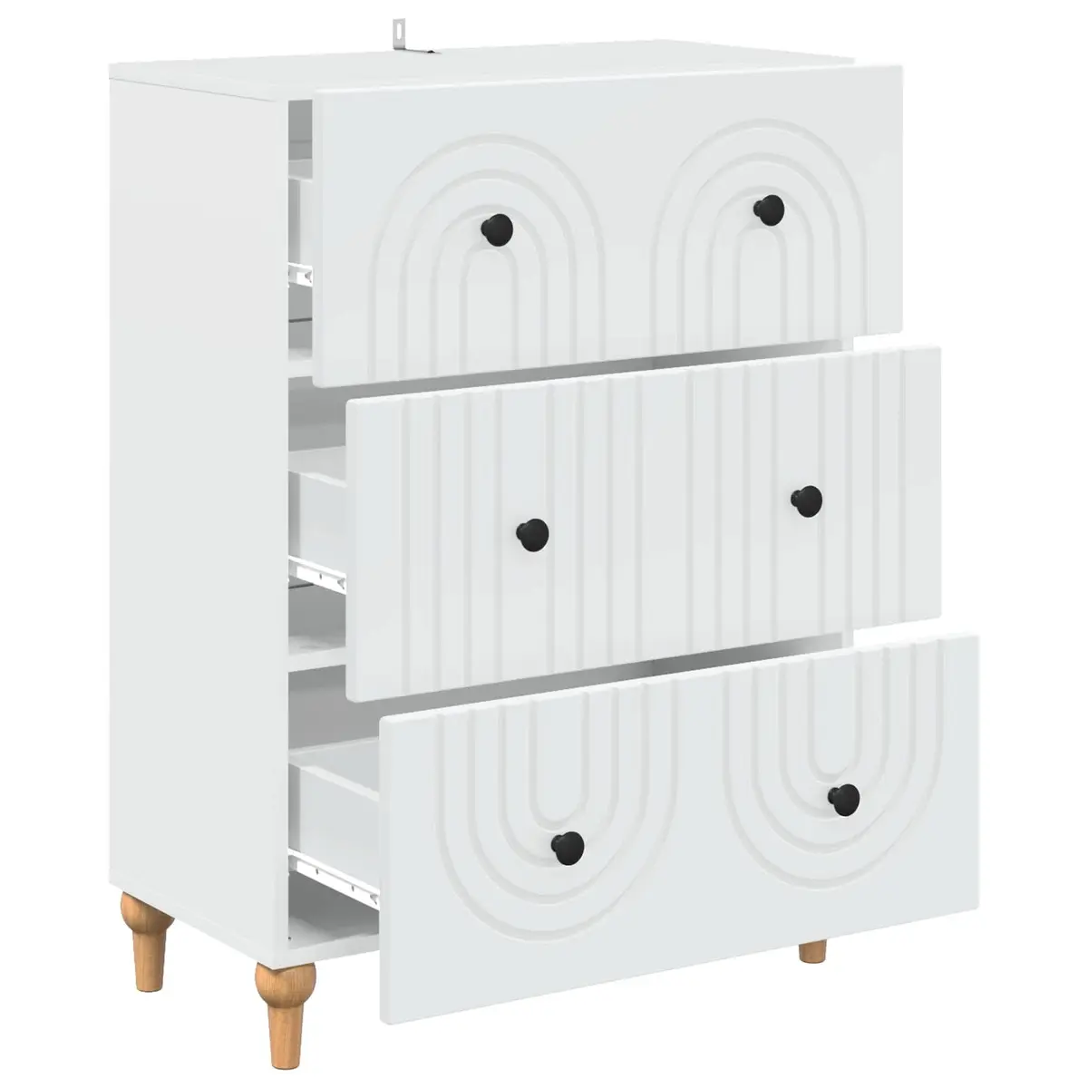 Storage Cabinet Drawer Unit Living Room White 66 x 34.5 x 90 cm