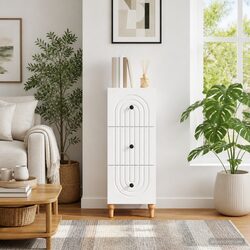 White Engineered Wood Drawer Cabinet Dimensions 33 x 34.5 x 90 cm