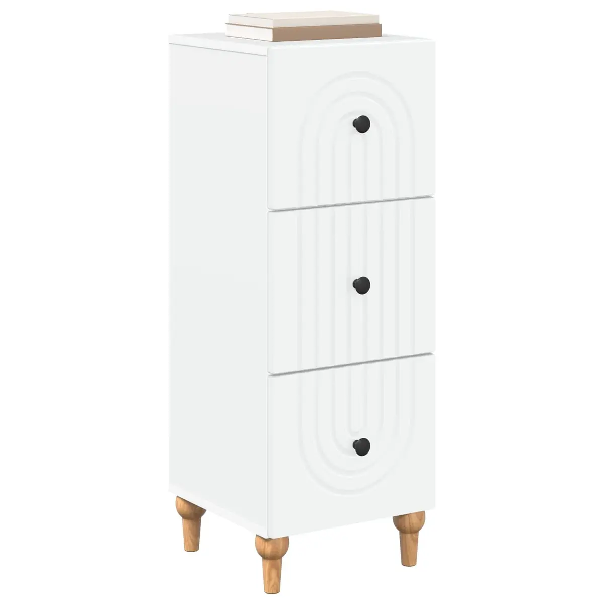 Drawer Storage Cabinet White Engineered Wood 33 x 34.5 x 90 cm
