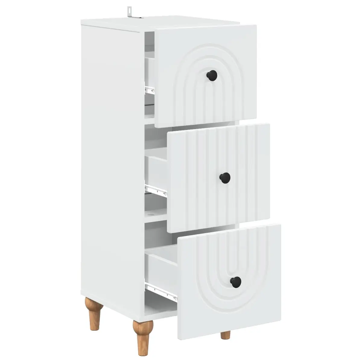 Drawer Storage Cabinet White Engineered Wood 33 x 34.5 x 90 cm