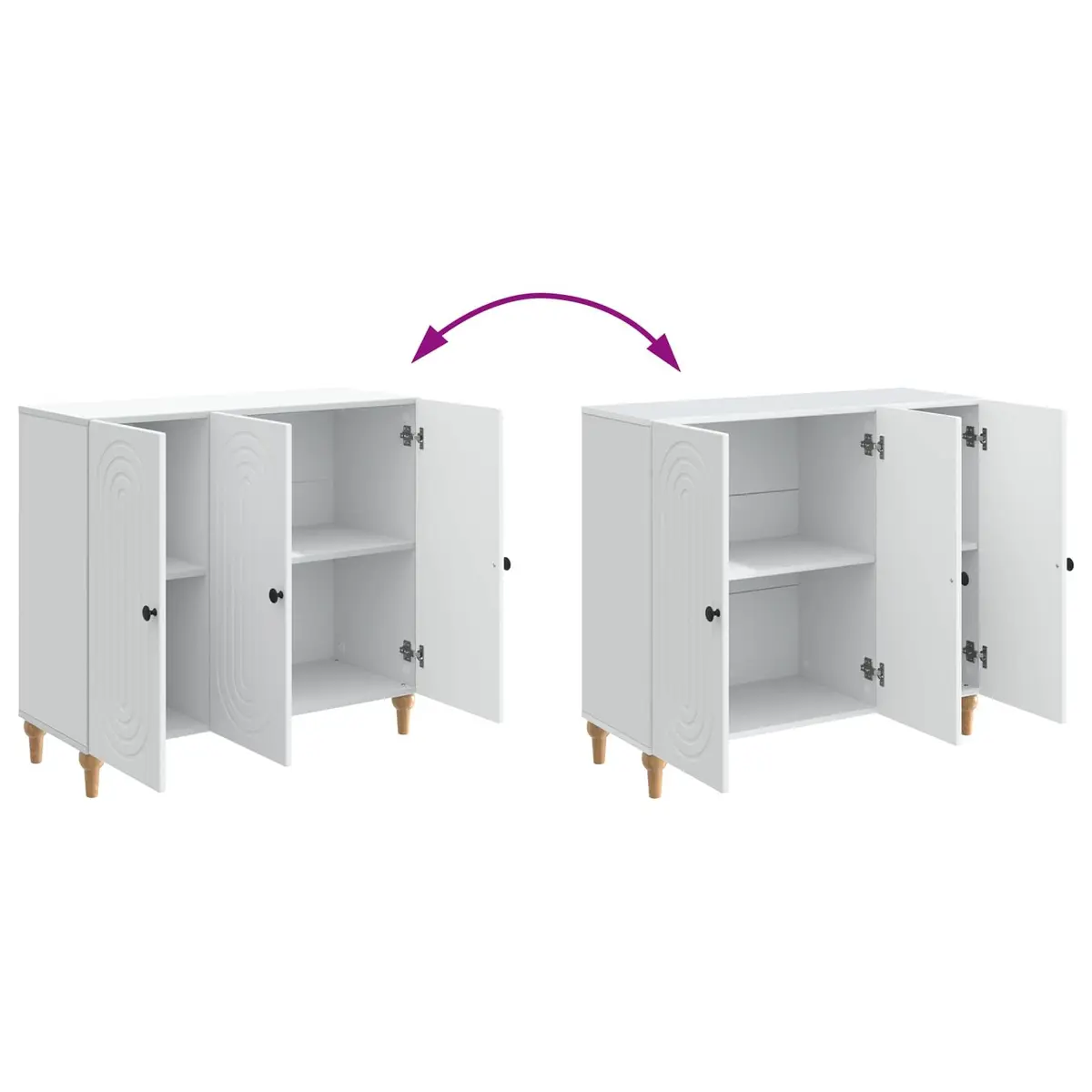 Sideboard Cabinet for Home Storage White Engineered Wood 89x34.5x80cm