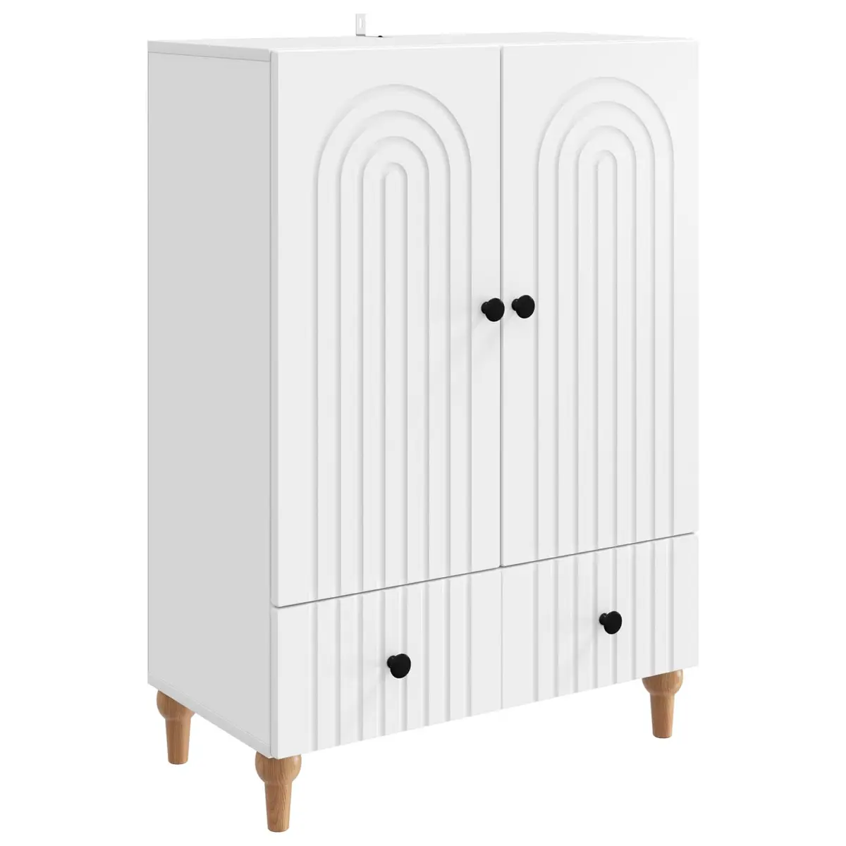 White Sideboard Storage Cabinet Living Room 66 x 34.5 x 95 cm
