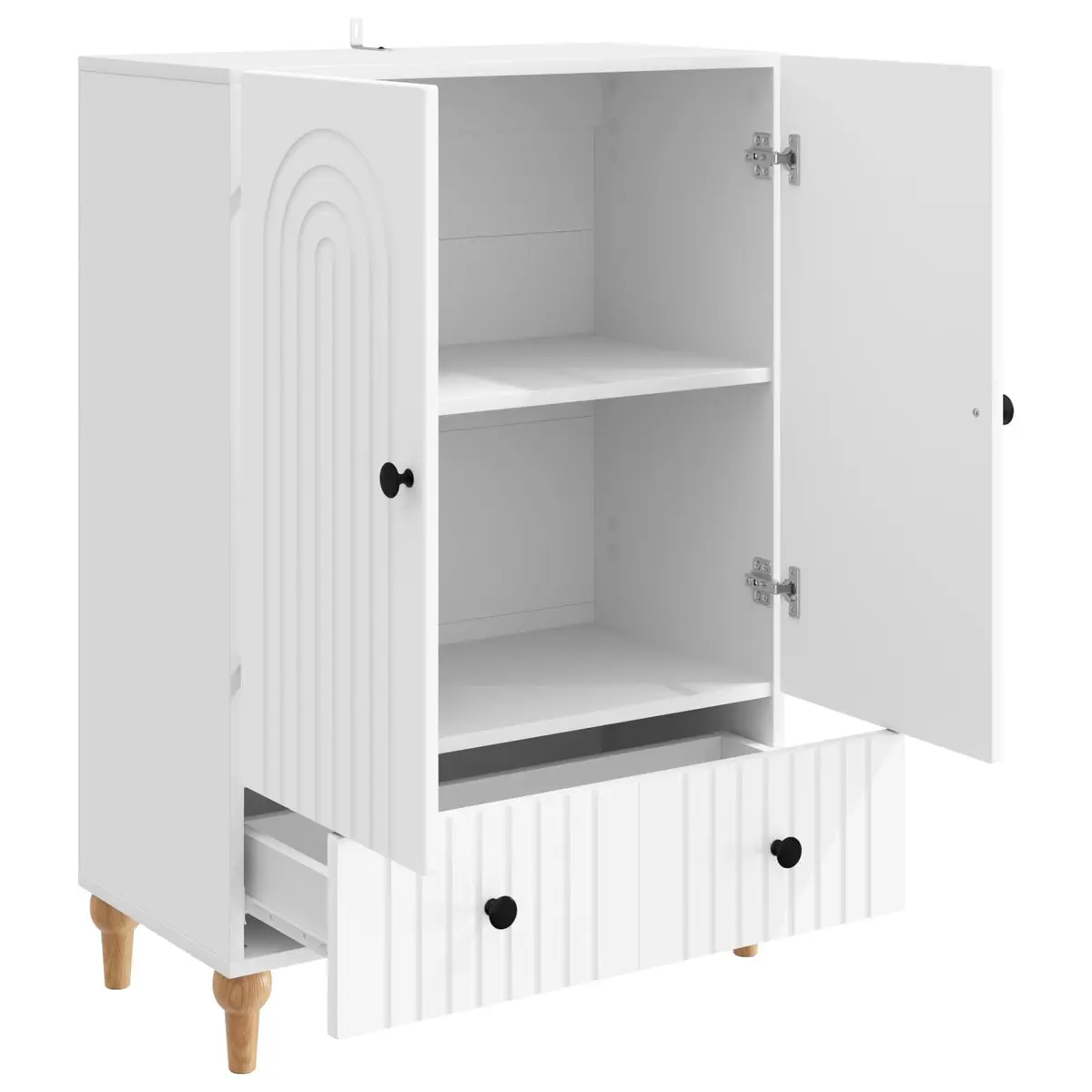 White Sideboard Storage Cabinet Living Room 66 x 34.5 x 95 cm