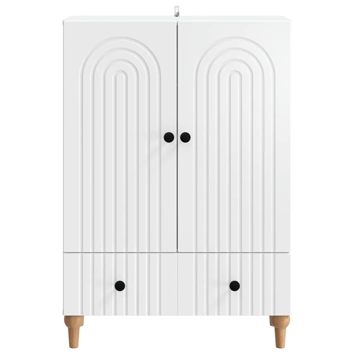 White Sideboard Storage Cabinet Living Room 66 x 34.5 x 95 cm