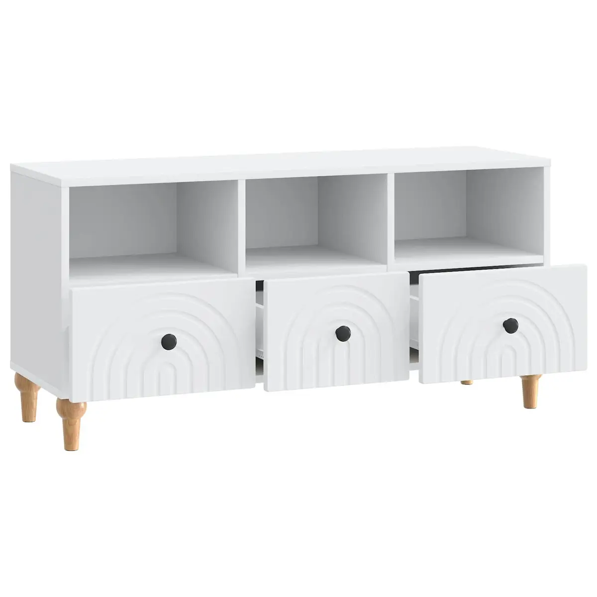TV Cabinet Living Room White Engineered Wood 102 x 34.5 x 50 cm