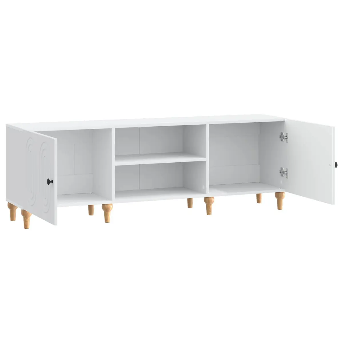 TV Cabinet White Modern Storage Unit Living Room Furniture Engineered Wood