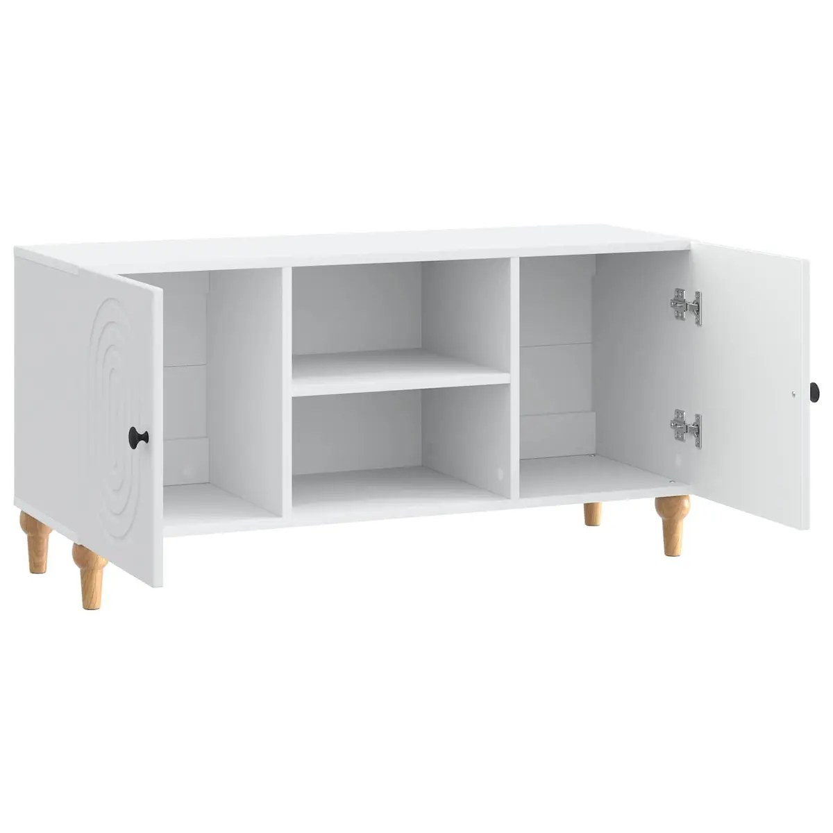 TV Cabinet White Modern Living Room Media Storage Unit 102x34.5x50cm