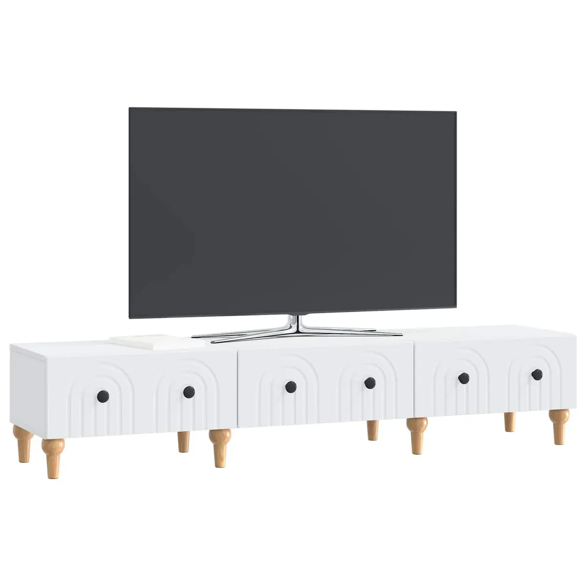 TV Cabinet for Living Room White Modern 147 x 34.5 x 30 cm Engineered Wood